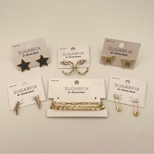 Set of 6 Sugar Fix Bauble Bar Gold Tone Jewelry Lot NWOT